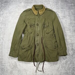 Military Field Jacket Womans Large Olive Green Combat GS MK II Corduroy Collar